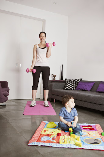 postpartum fitness -- exercising at home