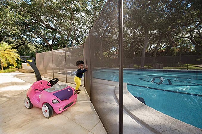 Pool fence with baby